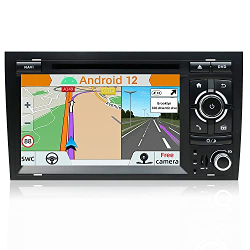 YUNTX Android 12 Autoradio für A4/S4/RS4/Seat Exeo-2 Din-[Integriertes Wireless CarPlay/Android Auto/GPS]-IPS 2.5D Touch-Screen mit Kamera-DAB/Lenkradsteuerung/MirrorLink/Bluetooth 5.0/4G/WiFi von YUNTX