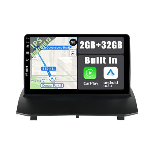 YUNTX Android 12 Autoradio für Ford Fiesta Mk 6 2008-2017-2 Din-[Integriertes Wireless CarPlay/Android Auto/GPS]-IPS 2.5D 9''-Gratis kamera-DAB/Lenkradsteuerung/WiFi/USB/MirrorLink/4G von YUNTX