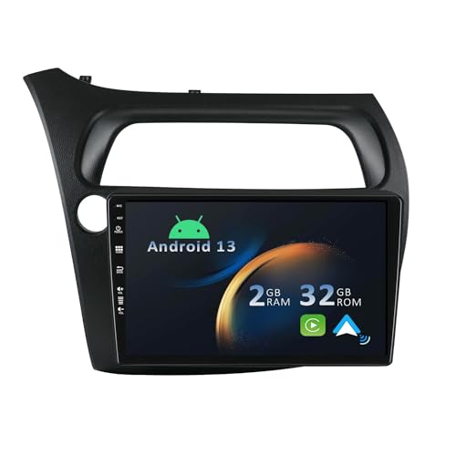 YUNTX Android 12 Autoradio für Honda Civic (2006-2011)-[Integriertes CarPlay/Android Auto/GPS]-9”IPS 2.5D Touchscreen-Kostenlose Kamera-DAB/Lenkradsteuerung/MirrorLink/Bluetooth 5.0/WiFi/USB/4G von YUNTX