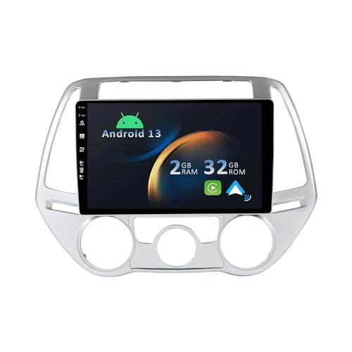 YUNTX Android 13 Autoradio für Hyundai i20 (2012-2014)-[Integriertes CarPlay/Android Auto/GPS]-9”IPS 2.5D Touchscreen-Kostenlose Kamera-DAB/Lenkradsteuerung/MirrorLink/Bluetooth 5.0/WiFi/USB/4G von YUNTX