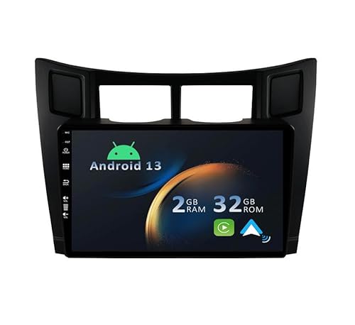 YUNTX Android 12 Autoradio für Toyota Yaris XP90 (2005-2012)-[Integriertes CarPlay/Android Auto/GPS]-9”IPS 2.5D Touch-Screen-Kostenlose Kamera-DAB/Lenkradsteuerung/MirrorLink/Bluetooth 5.0/WiFi/USB von YUNTX