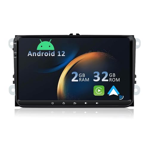 YUNTX Android 12 Autoradio mit navi Ersatz für VW Golf t5 touran Passat RNS RCD Skoda SEAT: [Eingebaut CarPlay/Android Auto]- Bluetooth 5.0 WiFi 2 Din 9" IPS Bildschirm 2G+32G USB DAB RDS 4G von YUNTX