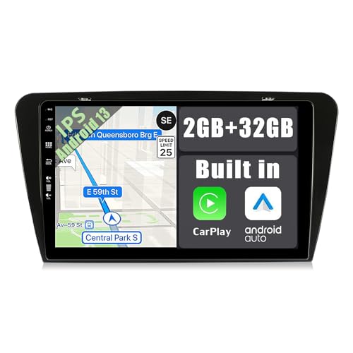 YUNTX Android 13 Autoradio Passt für Skoda Octavia (2014-2018) - 10,1 Zoll - Kostenlose Rückfahrkamera & Canbus - GPS 2 Din - Unterstützt DAB+ / Lenkradsteuerung/WiFi/Bluetooth/Carlink/USB von YUNTX