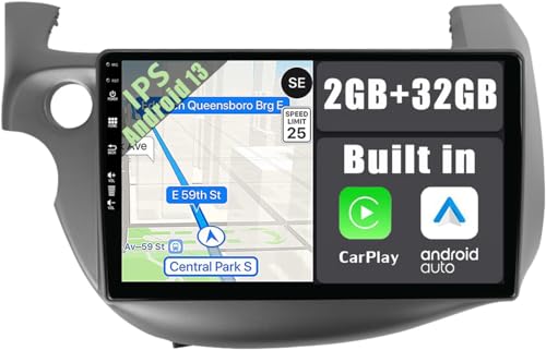 YUNTX Android 13 Autoradio für Honda Fit (2008-2013)-2 Din-[Integriertes Wireless CarPlay/Android Auto/GPS]-10.1'' IPS 2.5D 1280 * 600-Gratis kamera-DAB/Lenkradsteuerung/WiFi/USB/MirrorLink/4G von YUNTX