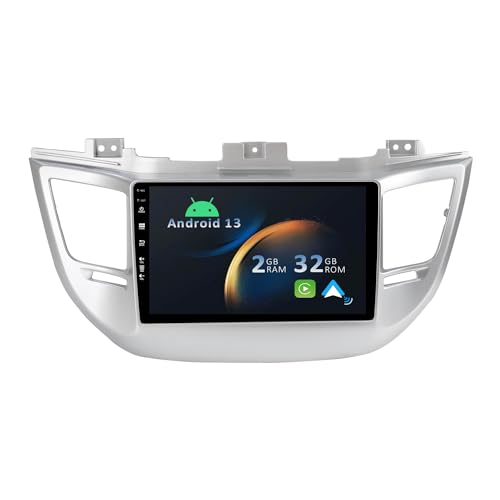 YUNTX Android 13 Autoradio für Hyundai Tucson 2015-2019-[Integriertes CarPlay/Android Auto/GPS]-9”IPS 2.5D Touchscreen-Kostenlose Kamera-DAB/Lenkradsteuerung/MirrorLink/Bluetooth 5.0/WiFi/USB/4G von YUNTX