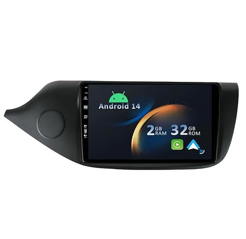 YUNTX Android 14 Autoradio für Kia CEE'd CEED JD (2012-2018)-2 Din-[Integriertes Wireless CarPlay/Android Auto/GPS]-9” IPS 2.5D Touch-Screen-mit Kamera-DAB/Lenkradsteuerung/MirrorLink/BT 5.0 von YUNTX