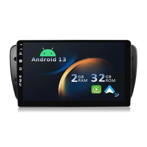 YUNTX Android 13 Autoradio für Seat Ibiza 6J (2009-2014)-[Integriertes CarPlay/Android Auto/GPS]-9”IPS 2.5D Touchscreen-Kostenlose Kamera-DAB/Lenkradsteuerung/MirrorLink/Bluetooth 5.0/WiFi/USB/4G von YUNTX