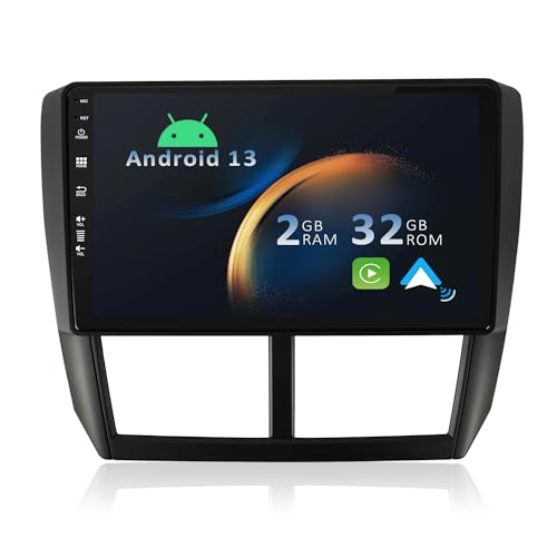 YUNTX Android 13 Autoradio für Subaru Forester/Impreza 2007-2012-[Integriertes CarPlay/Android Auto/GPS]-9”IPS 2.5D Touchscreen-Kostenlose Kamera-DAB/Lenkradsteuerung/MirrorLink/Bluetooth 5.0/WiFi/USB von YUNTX