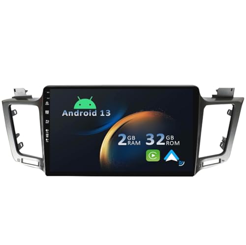 YUNTX Android 13 Autoradio für Toyota RAV4(2013-2018)-[Integriertes CarPlay/Android Auto/GPS]-10.1”IPS 2.5D Touchscreen-Kostenlose Kamera-DAB/Lenkradsteuerung/MirrorLink/Bluetooth 5.0/WiFi/USB/4G von YUNTX