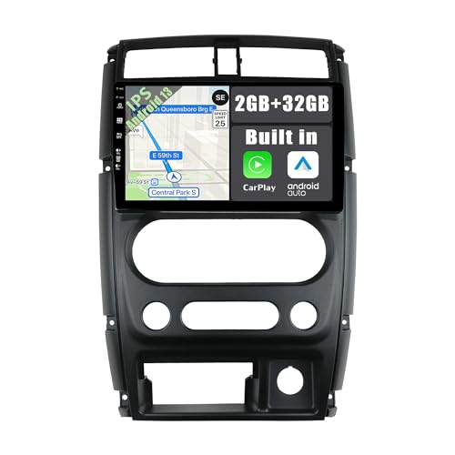 YUNTX Android 13 IPS Autoradio für Suzuki Jimny (2007-2015)-[Eingebautes Wireless CarPlay/Android Auto/GPS]-Rückfahrkamera-DAB/Lenkradkontrolle/360 Camera/Bluetooth 5.0/2 Din/USB/RDS von YUNTX