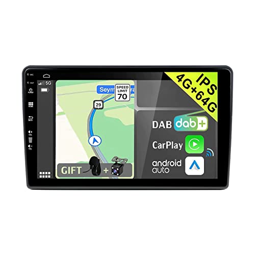 YUNTX [DAB-4G+64G] Android 12 Autoradio für FIAT Ducato Citroen Jumper Peugeot-[Integriertes DAB+/CarPlay/Android Auto/DSP/GPS]-9” IPS 2.5D Touch-Screen-MIC+Kamera-USB/MirrorLink/Lenkradsteuerung von YUNTX
