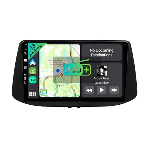 YUNTX [DAB-4G+64G] Android 13 Autoradio für Hyundai i30 (2017-2022)-[Integriertes DAB+/CarPlay/Android Auto/DSP/GPS]-9” IPS 2.5D Touch-Screen-MIC+Kamera-USB/MirrorLink/Bluetooth 5.0/Lenkradsteuerung von YUNTX