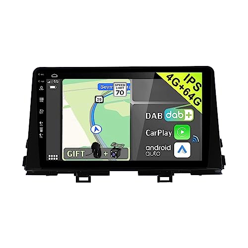 YUNTX [DAB-4G+64G] Android 13 Autoradio für Kia Picanto Morning (2017-2020)-[Integriertes DAB+/CarPlay/Android Auto/DSP/GPS]-9” IPS 2.5D Touch-Screen-MIC+Kamera-USB/MirrorLink/Bluetooth 5.0 von YUNTX