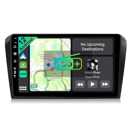 YUNTX [DAB-4G+64G] Android 13 Autoradio für Mazda 3 (2004-2012)-[Integriertes DAB+/CarPlay/Android Auto/DSP/GPS]-9” IPS 2.5D Touch-Screen-Kostenlose MIC+Kamera-USB/MirrorLink/Bluetooth 5.0 von YUNTX