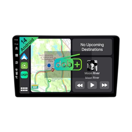 YUNTX [DAB-4G+64G] Android 14 Autoradio für Opel Astra Zafira Corsa Signum Twintop-[Integriertes DAB+/CarPlay/Android Auto/DSP/GPS]-9” IPS 2.5D Touch-Screen-MIC+Kamera-USB/MirrorLink/Bluetooth 5.0 von YUNTX