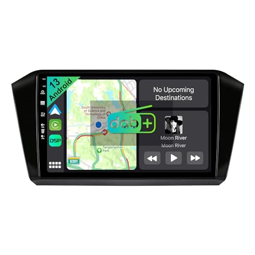 YUNTX [DAB-4G+64G] Android 13 Autoradio für VW Passat b8 Magotan (2015-2018)-[Integriertes DAB+/CarPlay/Android Auto/DSP/GPS]-9” IPS 2.5D Touch-Screen-Kostenlose MIC+Kamera-USB/MirrorLink/Bluetooth von YUNTX