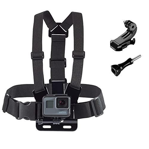 Brustunterstützung, verstellbarer Brustgurt, atmungsaktives Material kompatibel mit allen Gopro, AKASO, DJI osmo und anderen Action-Kameras (schwarz) von YUNXIASW