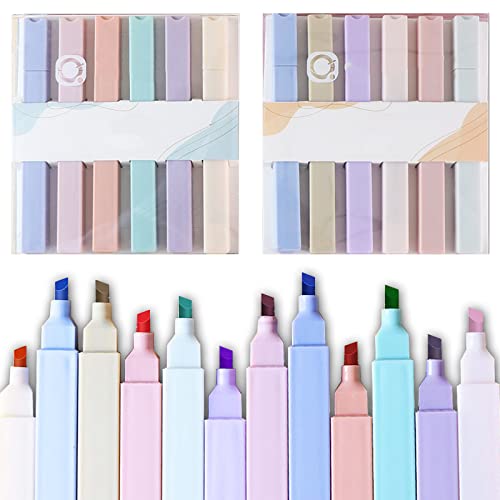 YUNYAN 12 Stück Pastel Highlighter Set textmarker Stifte pastell Lustige Highlighter Pen Aesthetic Text Markers School Supplies für Journaling Note Nehmen Schulbüro Stationäre von YUNYAN