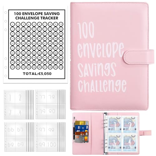 YUNYODA Geld Sparen Challenge 100 Umschläge Geld sparen Herausforderung Binder A5 Geldsparung Geldordner Organizer Geldsparmappe Familien-Spar-Challenge mit 25 Bargeld-Umschläge 1 Markierungskarten YUNYODA Geld Sparen Challenge 100 Umschläge Geld sparen Herausforderung Binder A5 Geldsparung Geldordner Organizer Geldsparmappe Familien-Spar-Challenge mit 25 Bargeld-Umschläge 1 Markierungskarten von YUNYODA