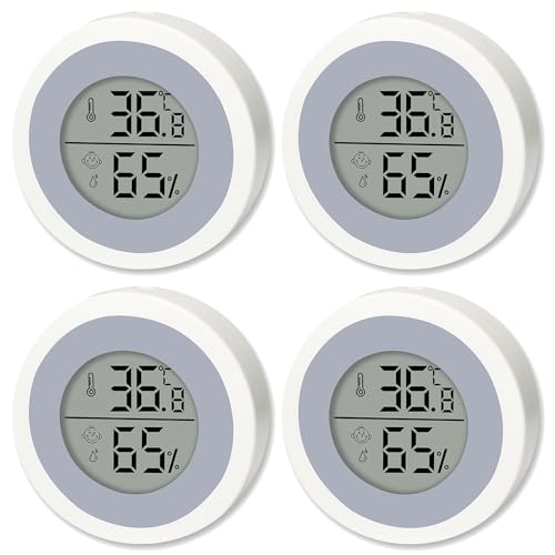 Thermometer Innen/Ausen 4 Stück Digital Thermometer Innen kabellos Wetterstation Hygrometer mit Außensensor Hygrometer Thermometer Digitales Mini Innen Temperatur Luftfeuchtigkeit Messgerät Thermometer Innen/Ausen 4 Stück Digital Thermometer Innen kabellos Wetterstation Hygrometer mit Außensensor Hygrometer Thermometer Digitales Mini Innen Temperatur Luftfeuchtigkeit Messgerät von YUNYODA