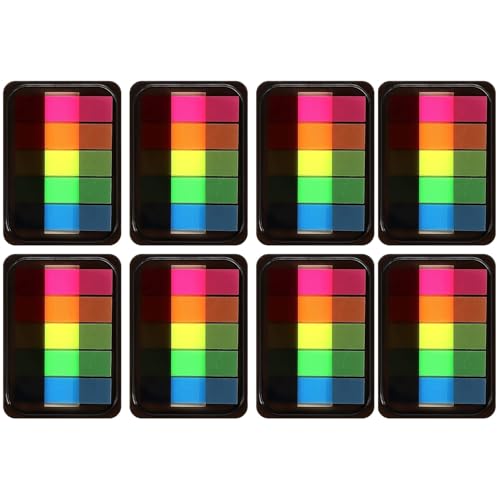 YUNYU Buchreiter & Klebe-Tabs – 800 Stück selbstklebende Kunststoffnotizen mit 5 fluoreszierenden leuchtenden Farben | Seitenmarkier-Tabs für Studium, Büro & Schulbedarf | Wiederverwendbare YUNYU Buchreiter & Klebe-Tabs – 800 Stück selbstklebende Kunststoffnotizen mit 5 fluoreszierenden leuchtenden Farben | Seitenmarkier-Tabs für Studium, Büro & Schulbedarf | Wiederverwendbare von YUNYU