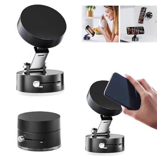 YUNYU Magnetische KFZ-Handyhalterung – 360° verstellbare Armaturenbrett-/Windschutzscheiben-Halterung mit Vakuum-Saugnapf und Auto-Klemm-Technologie, kein Bohren, universelle Handyhalterung für alle von YUNYU