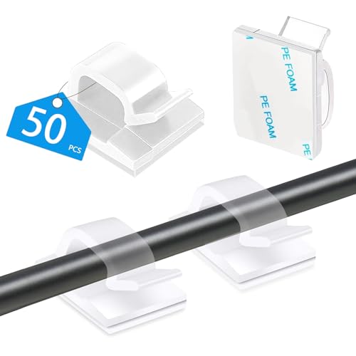 YUNYU Transparente selbstklebende Kabel-Clips, starke 3M-Rückseite, Kabel-Clips für Kabel, Ladegeräte und Kopfhörer, platzsparende selbstklebende Kabel-Clips, Organizer für Wände, Schreibtische YUNYU Transparente selbstklebende Kabel-Clips, starke 3M-Rückseite, Kabel-Clips für Kabel, Ladegeräte und Kopfhörer, platzsparende selbstklebende Kabel-Clips, Organizer für Wände, Schreibtische von YUNYU