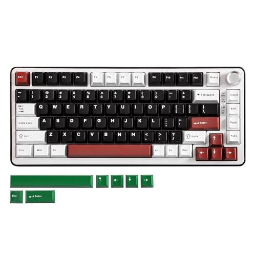 YUNZII B75 PRO Drahtlose Mechanische Tastatur, 75% Gaming Tastatur Dichtung Hot Swap Keyboard mit Knopf, Vorgeschmierte Schalter RGB, BT/Type-C/2.4G Creamy Keyboard(Cocoa Cream V2 Switch,Schwarz) von YUNZII