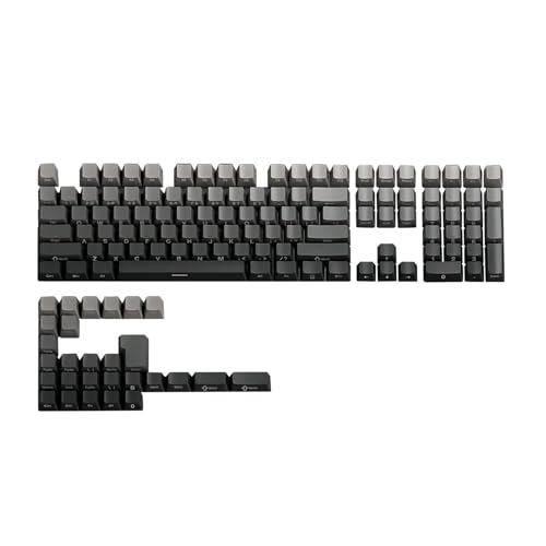 YUNZII Schwarz Grau Gradient PBT Tastaturen, 136-Tasten Double Shot Dye Sub Dual-Prozess Tastaturen, Seite gedruckt Glanz durch Tastaturen Benutzerdefinierte Tastaturen Set, Mechanische Tastaturen von YUNZII
