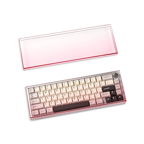 YUNZII Tastatur-Schutzhülle aus transparentem Acryl,mit staubdichtem, wasserdichtem Anti-Hit-Anti-Katzen-Schutzhülle für 65 %,75 % Layout,84 Tasten 98 Tasten(68 Tastengröße,Rosa) von YUNZII