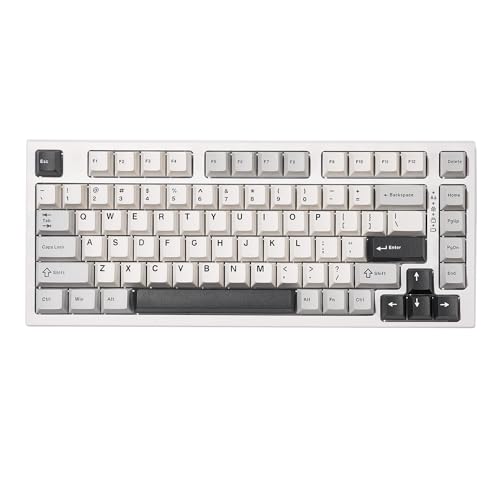 YUNZII YZ75 75% Hot Swappable Wireless Gaming Mechanische Tastatur, RGB-Hintergrundbeleuchtung, BT5.0/2.4G/USB-C, Double Shot PBT Tastenkappen für Linux/Win/Mac (Gateron G Pro Braun, Weiß) von YUNZII