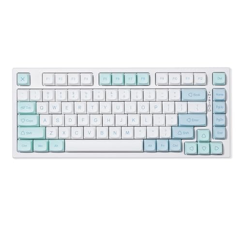 YUNZII YZ75 75% Hot Swappable Wireless Gaming Mechanische Tastatur, RGB-Hintergrundbeleuchtung, BT5.0/2.4G/USB-C, Dye Sub PBT Tastenkappen für Linux/Win/Mac (Gateron G Pro Gelb, Mint) von YUNZII