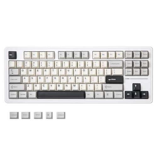 YUNZII YZ87 Dichtung Mechanische Tastatur, TKL Wireless Hot-Swap Gaming Tastatur mit 4-Layer Polsterung, BT5.0/2.4G/USB-C NKRO RGB Hintergrundbeleuchtung Tastatur für Win/Mac(Weiß,Milk Switch) von YUNZII