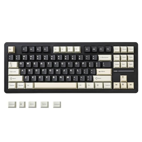 YUNZII YZ87 Dichtung Mechanische Tastatur, TKL Wireless Hot-Swap Gaming Tastatur mit 4-Layer Polsterung,BT5.0/2.4G/USB-C NKRO RGB Hintergrundbeleuchtung Tastatur für Win/Mac(Schwarz,Milk Switch) von YUNZII