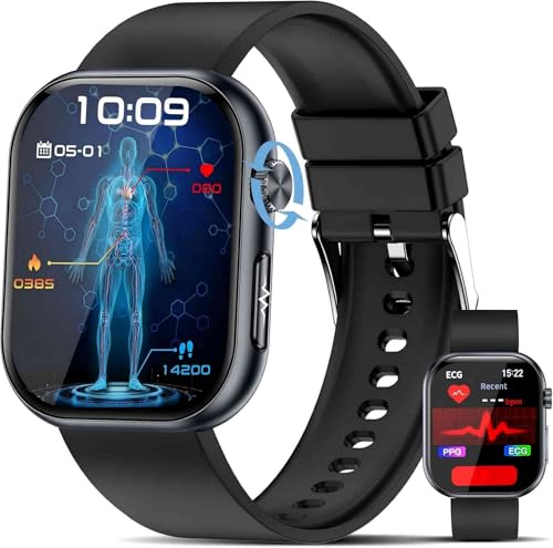 YUPENG Smartwatch für Herren und Damen, 1,95 Zoll AMOLED ECG/HRV/Wassersäure/Blutdruck/Anzeige, Überwachung von Schlaf/BMI/Temperatur, Anrufen/SOS, IP68 Fitness-Tracker für Android iOS YUPENG Smartwatch für Herren und Damen, 1,95 Zoll AMOLED ECG/HRV/Wassersäure/Blutdruck/Anzeige, Überwachung von Schlaf/BMI/Temperatur, Anrufen/SOS, IP68 Fitness-Tracker für Android iOS von YUPENG