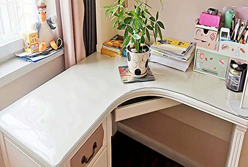 Eck-Schreibtischunterlage, transparent, 75 x 140 cm, L-förmig, Schreibmatte, Mauspad, hitzebeständig/wasserdicht, PVC-Schreibunterlage für Laptop und Computer von YUR