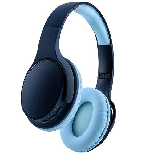 YUSONIC Kinderkopfhörer Bluetooth, Bluetooth kopfhörer für Kinder mit 85 db Volume, Eingebautes Mikrofon für Mädchen und Jungen. (Blue) von YUSONIC