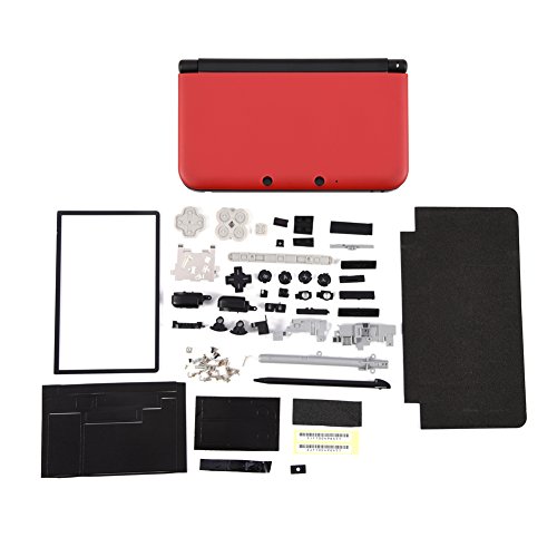 YUUGAA Case, Full Housing Case Cover Shell Repair Parts Complete Fix Replacement Kit für 3DS XL(rot) von YUUGAA