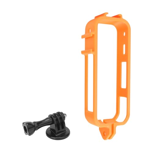 YUULNMOP Schutzrahmen für Insta360 X5 Panoramakamera, horizontale und vertikale Aufnahmen, Schutzhülle, Erweiterungsrahmen, Halterung, Gehäuse, Schalenzubehör (vertikaler Rahmen, orange) von YUULNMOP