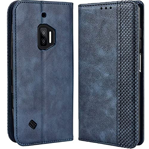 YUWEN Retro Klapp Hülle für Oukitel WP12 / WP12 Pro, Premium PU Leder Handyhülle mit Kartenfächer und Geldbeutel - Blau von YUWEN