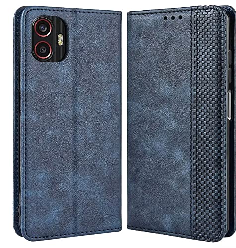 YUWEN Retro Klapp Hülle für Samsung Galaxy Xcover6 Pro, Premium PU Leder Handyhülle mit Kartenfächer und Geldbeutel - Blau von YUWEN