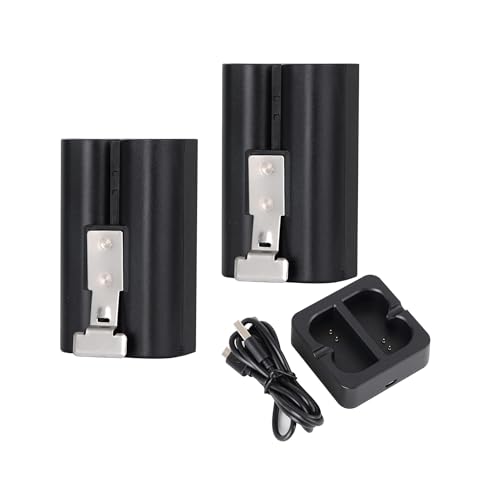 YUWING 2-Pack 6040mAh Ersatzakku mit Ladestation für Ring-Türklingel Kamera 2/3/4, Spotlight Kamera und Stick Up Cam, Wiederaufladbare Lithium Li-Ionen 3.65V Outdoor Kamera Akku von YUWING