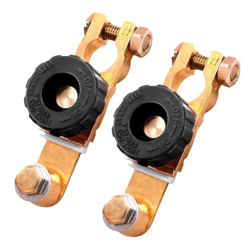 2pcs Batterie Trennschalter 12v Autobatterie Schalter Master Isolator Batterie Trennschalter Hauptschalter Batterieklemme 6V 12V 24 V 400A mit Anti-Korrosions-Pad für Auto Boot KFZ LKW Wohnmobil von YUWJOOWEE