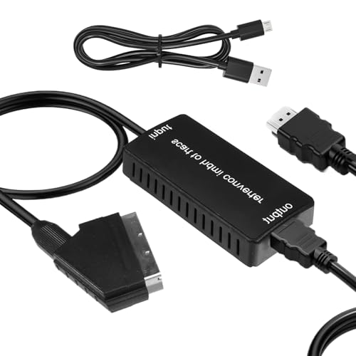 YUEIODDKL Scart auf HDMI Adapter, 1080P Scart to HDMI Konverter, Scar t zu HDMI Kabel Converter Ausgang für TV STB VHS Xbox PS3 Sky Blu-ray DVD usw YUEIODDKL Scart auf HDMI Adapter, 1080P Scart to HDMI Konverter, Scar t zu HDMI Kabel Converter Ausgang für TV STB VHS Xbox PS3 Sky Blu-ray DVD usw von YUWJOOWEE