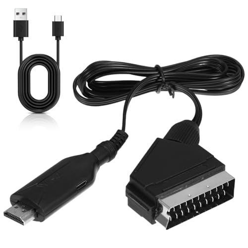 YUWJOOWEE HDMI auf Scart Konverter, 1080P Adapter HDMI auf Scart Video Audio Wandler, Hdmi auf Scar t Kabel für TV STB VHS Xbox PS3 Sky Blu-ray DVD usw von YUWJOOWEE