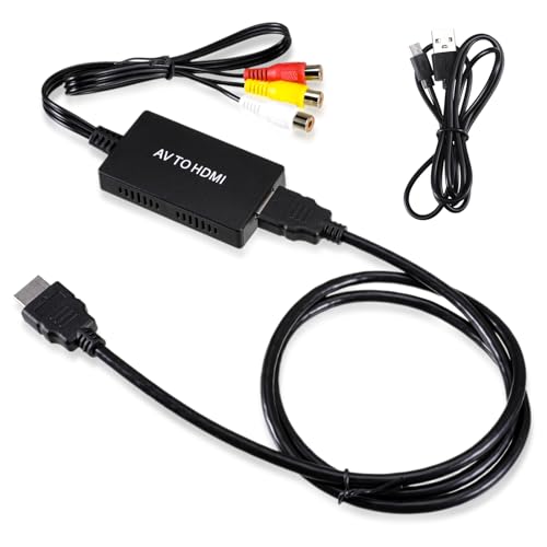 YUWJOOWEE RCA auf HDMI Konverter 1080P AV auf HDMI Adapter Scart Auf HDMIAdapter Cinch auf HDMIAdapter mit Kabel für PS2/PS3/ Xbox/SNES/N64/STB/VHS/VCR Videorecorder DVD,Unterstützt PAL/NTSC YUWJOOWEE RCA auf HDMI Konverter 1080P AV auf HDMI Adapter Scart Auf HDMIAdapter Cinch auf HDMIAdapter mit Kabel für PS2/PS3/ Xbox/SNES/N64/STB/VHS/VCR Videorecorder DVD,Unterstützt PAL/NTSC von YUWJOOWEE