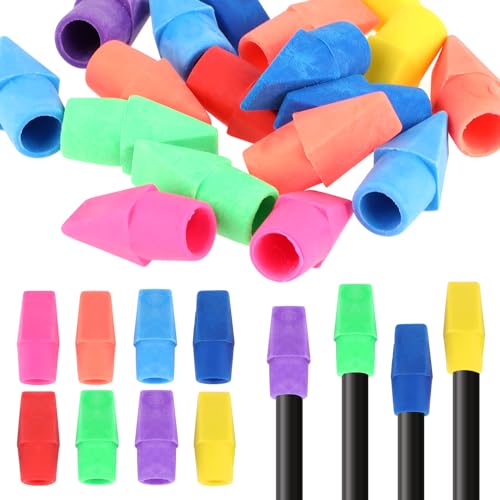 YUXIANLB 20er Pack Bleistift Radiergummis Set Bleistift Radiergummi Kappen Bunte Stift Radiergummi Aufsätze für Schule Büro Klassenzimmer Lernbedarf für Erwachsene von YUXIANLB