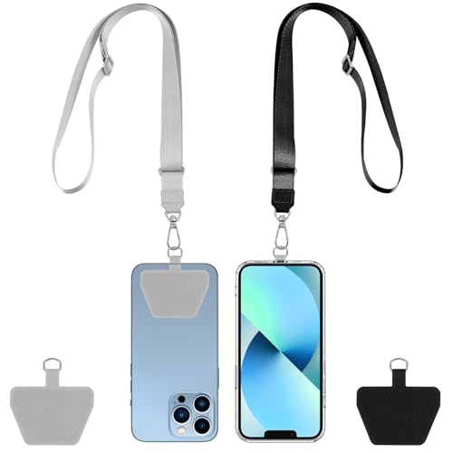 YUXIANLB 2er Set Handy-Lanyard und Handy-Patches, Verstellbares Nackenband, Universelles Handy-Umhängeband, Handgelenk-Schlüsselanhänger mit Patch, Kompatibel mit allen Smartphone-Hüllen von YUXIANLB