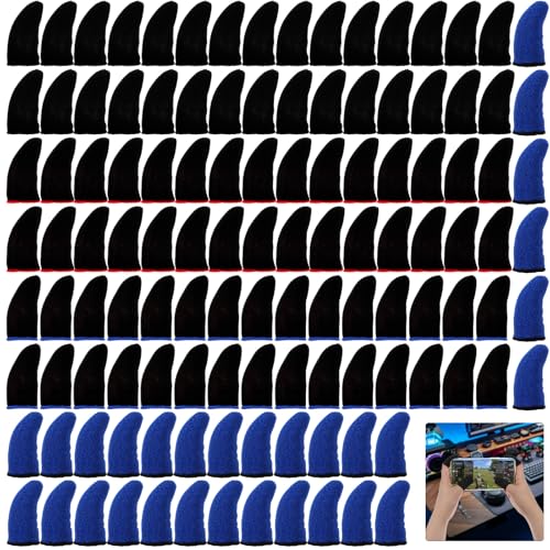 YUXIANLB Fingerhüllen für Gaming, farbige Daumenhülsen, Handy-Game-Controller, Fingerabdeckung, Anti-Schweiß, atmungsaktiv, nahtlos, Touchscreen, Silberfaser für Handyspiel (Stil 2), 120 Stück von YUXIANLB