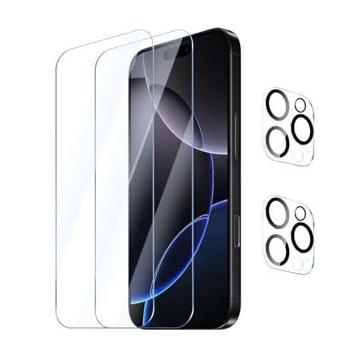 YUXINDZ 2 Stück Schutzfolie für iPhone 16 Pro Max mit 2 Stück Kameraschutz, Displayschutz Kamera Schutz Folie 9H Härte Anti-Kratzer, Bläschenfrei, HD Klar YUXINDZ 2 Stück Schutzfolie für iPhone 16 Pro Max mit 2 Stück Kameraschutz, Displayschutz Kamera Schutz Folie 9H Härte Anti-Kratzer, Bläschenfrei, HD Klar von YUXINDZ
